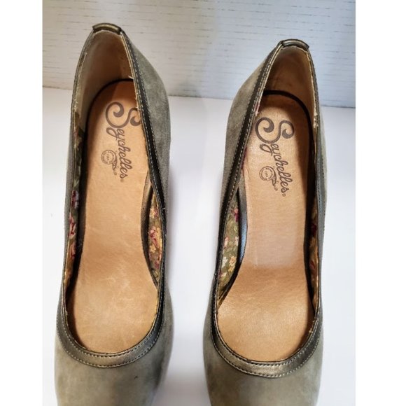 NEW Seychelles Suede Tokyo Platform Pump Heels in Taupe - Size 8 - Picture 13 of 16